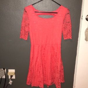 Pink Lace Floral Dress